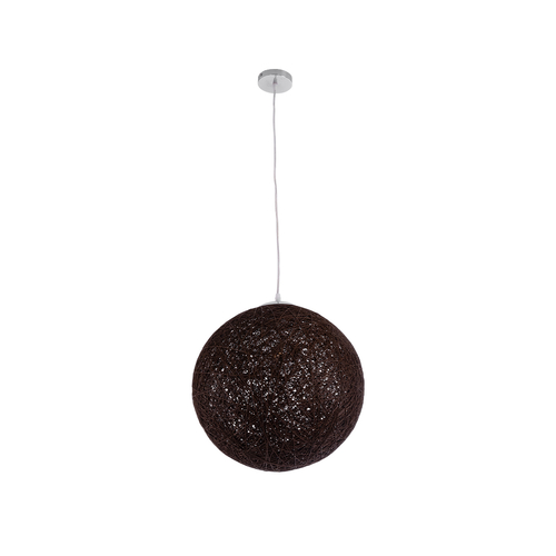 GloboStar® OCEANA 01358 Boho Κρεμαστό Φωτιστικό Μπάλα Μονόφωτο 1 x E27 IP20 Καφέ Σχοινί - Μ40 x Π40 x Υ40cm
