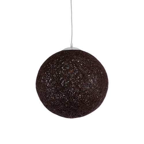 GloboStar® OCEANA 01358 Boho Κρεμαστό Φωτιστικό Μπάλα Μονόφωτο 1 x E27 IP20 Καφέ Σχοινί - Μ40 x Π40 x Υ40cm