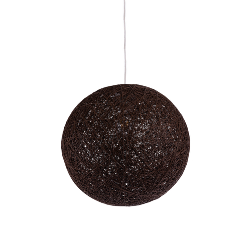 GloboStar® OCEANA 01358 Boho Κρεμαστό Φωτιστικό Μπάλα Μονόφωτο 1 x E27 IP20 Καφέ Σχοινί - Μ40 x Π40 x Υ40cm