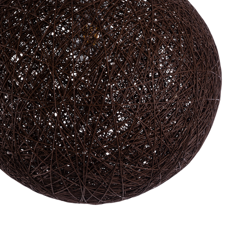 GloboStar® OCEANA 01358 Boho Κρεμαστό Φωτιστικό Μπάλα Μονόφωτο 1 x E27 IP20 Καφέ Σχοινί - Μ40 x Π40 x Υ40cm