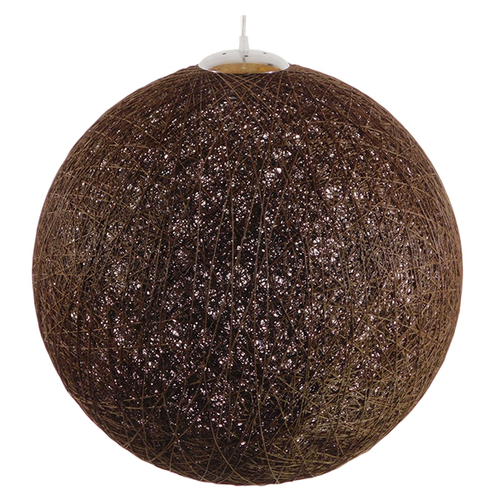 GloboStar® OCEANA 01362 Boho Κρεμαστό Φωτιστικό Μπάλα Μονόφωτο 1 x E27 IP20 Καφέ Σχοινί - Μ60 x Π60 x Υ60cm