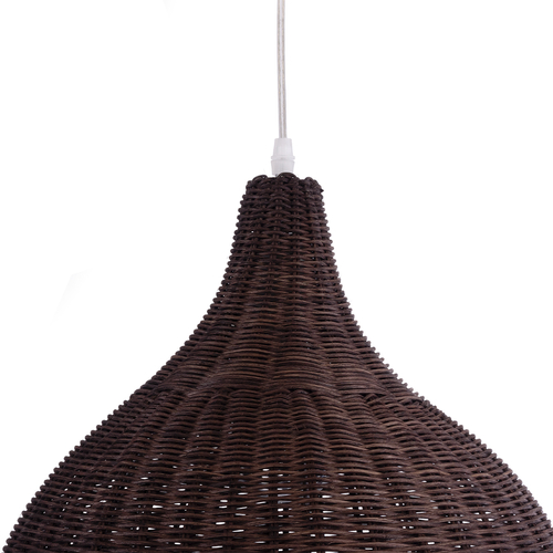 GloboStar® BAHAMAS 01368 Boho Κρεμαστό Φωτιστικό Καμπάνα Μονόφωτο 1 x E27 IP20 Καφέ Ξύλο - Μ45 x Π45 x Υ45cm