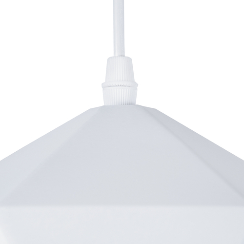 GloboStar® HEXAGON 01377 Μοντέρνο Κρεμαστό Φωτιστικό Καμπάνα Μονόφωτο 1 x E27 IP20 Λευκό & Χρυσό Μέταλλο - Μ21,5 x Π21,5 x Y15cm