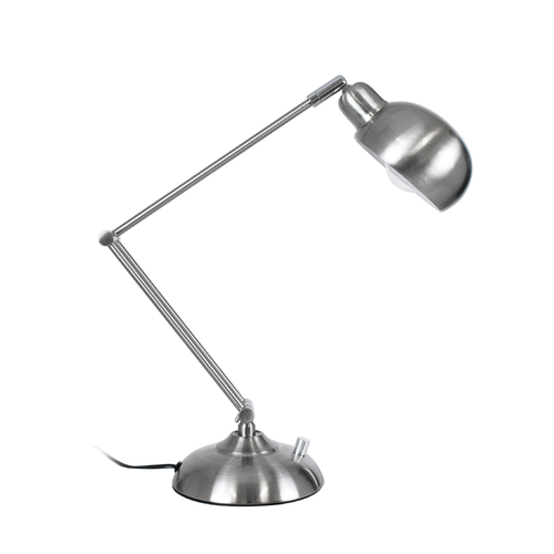 GloboStar® OFFICE CHROME 01393 Μοντέρνο Επιτραπέζιο Φωτιστικό Πορτατίφ Μονόφωτο 1 x E27 Χρώμιο Νίκελ Μεταλλικό Φ14 x Υ80cm
