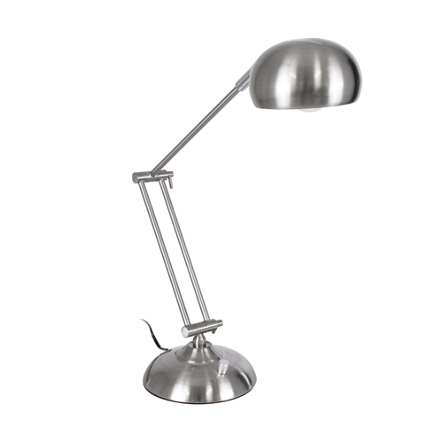 GloboStar® OFFICE CHROME 01393 Μοντέρνο Επιτραπέζιο Φωτιστικό Πορτατίφ Μονόφωτο 1 x E27 Χρώμιο Νίκελ Μεταλλικό Φ14 x Υ80cm