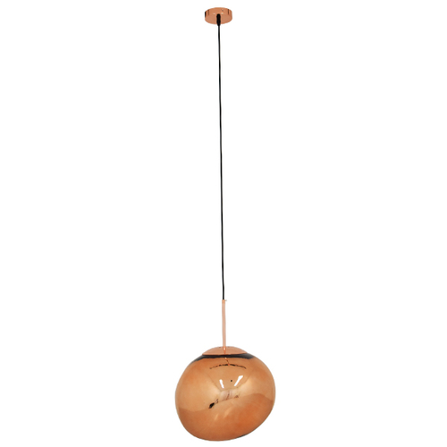 GloboStar® DIXAR 01465 Μοντέρνο Κρεμαστό Φωτιστικό Μπάλα Μονόφωτο 1 x E27 IP20 Χάλκινο Γυαλί - Μ36 x Π36 x Υ45cm