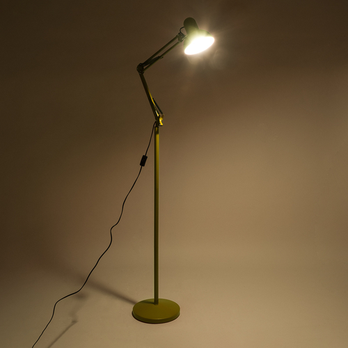 GloboStar® AUDREY 01472 Μοντέρνο Επιδαπέδιο Φωτιστικό Μονόφωτο 1 x E27 IP20 Κίτρινο Αλουμίνιο - Μ15 x Π15 x Υ190cm