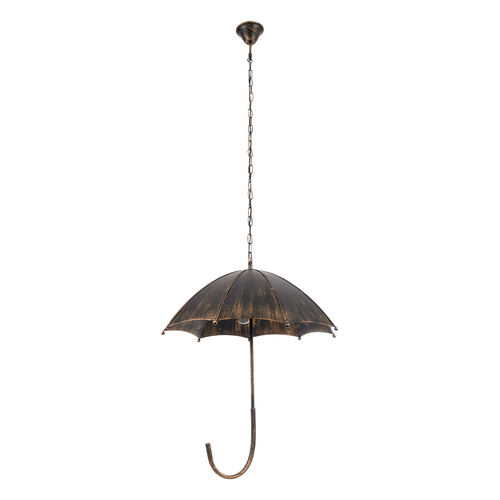 GloboStar® UMBRELLA 01406 Vintage Κρεμαστό Φωτιστικό Φιγούρα Πολύφωτο 5 x E27 IP20 Χάλκινο & Μαύρο Μέταλλο - Μ60 x Π60 x Y65cm