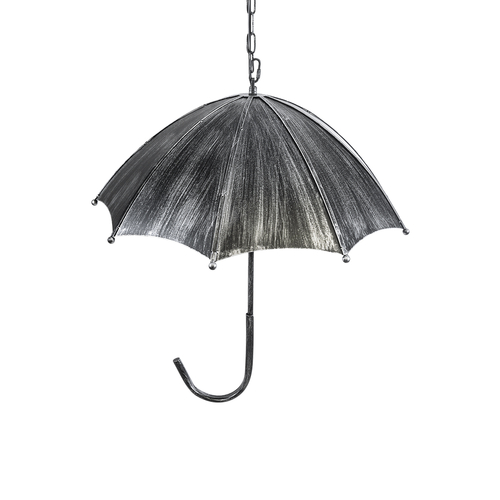 GloboStar® UMBRELLA 01407 Vintage Κρεμαστό Φωτιστικό Φιγούρα Πολύφωτο 5 x E27 IP20 Ασημί Μέταλλο - Μ60 x Π60 x Y65cm