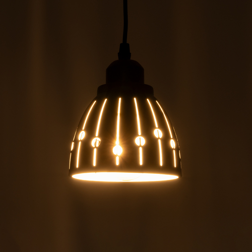 GloboStar® COOLIE 01476 Μοντέρνο Κρεμαστό Φωτιστικό Μονόφωτο Καμπάνα 1 x E27 IP20 Μαύρο & Ασημί Μέταλλο - Μ12.5 x Π12.5 x Υ11.5cm