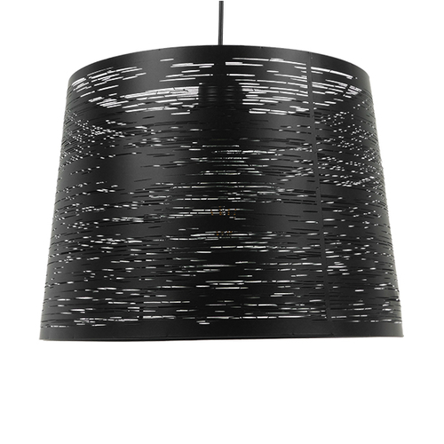 GloboStar® ACCADEMIA 01556 Μοντέρνο Κρεμαστό Φωτιστικό Καπέλο Μονόφωτο 1 x E27 IP20 Μαύρο Μέταλλο - Μ35 x Π35 x Υ25cm