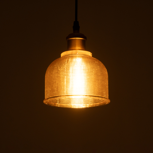 GloboStar® SEGRETO 01448 Vintage Κρεμαστό Φωτιστικό Μονόφωτο Καμπάνα 1 x E27 IP20 Φιμέ Χρυσό Γυαλί με Χρυσό Μέταλλο - Μ14 x Π14 x Υ18cm