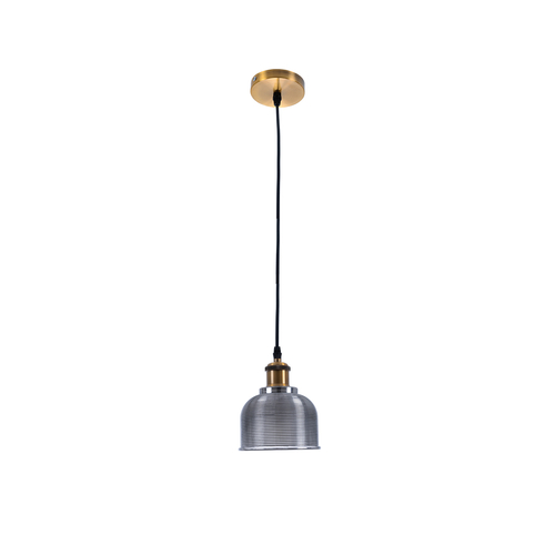 GloboStar® SEGRETO 01449 Vintage Κρεμαστό Φωτιστικό Μονόφωτο Καμπάνα 1 x E27 IP20 Μαύρο Γυαλί με Χρυσό Μέταλλο - Μ14 x Π14 x Υ18cm