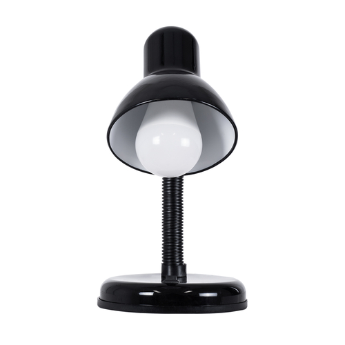 GloboStar® STUDENT BLACK 01530 Μοντέρνο Επιτραπέζιο Φωτιστικό Γραφείου Μονόφωτο 1 x E27 Μαύρο με Λευκό Μεταλλικό με Διακόπτη ΟN/OFF Καμπάνα Φ12 x Υ32cm