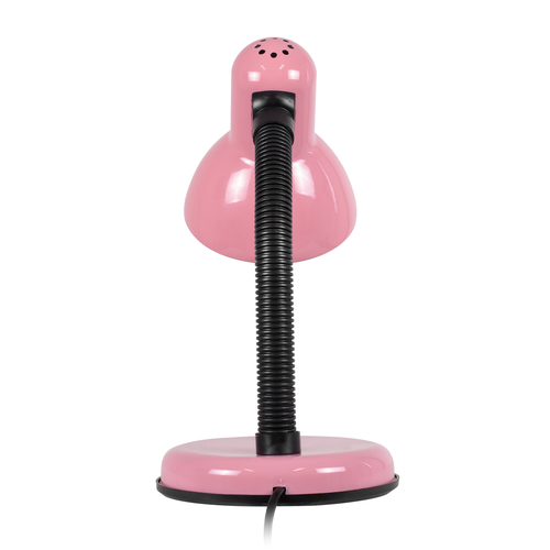 GloboStar® STUDENT PINK 01534 Μοντέρνο Επιτραπέζιο Φωτιστικό Γραφείου Μονόφωτο 1 x E27 Ροζ με Λευκό Μεταλλικό με Διακόπτη ΟN/OFF Καμπάνα Φ12 x Υ32cm