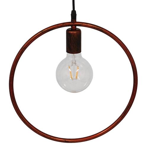 GloboStar® OMICRON 01579 Μοντέρνο Κρεμαστό Φωτιστικό Ανάρτηση Μονόφωτο 1 x E27 IP20 Χάλκινο Μέταλλο - Μ33 x Π4 x Υ33cm