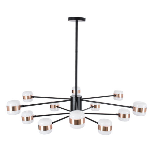 GloboStar® ORNATE 01553 Φωτιστικό Οροφής LED 104W lm ° AC 220-240V IP20 Φυσικό Λευκό 4500k Μαύρο & Χάλκινο Μέταλλο με Λευκό Πλαστικό - Μ65 x Π65 x Υ70cm - 2 Xρόνια Εγγύηση