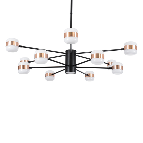 GloboStar® ORNATE 01553 Φωτιστικό Οροφής LED 104W lm ° AC 220-240V IP20 Φυσικό Λευκό 4500k Μαύρο & Χάλκινο Μέταλλο με Λευκό Πλαστικό - Μ65 x Π65 x Υ70cm - 2 Xρόνια Εγγύηση