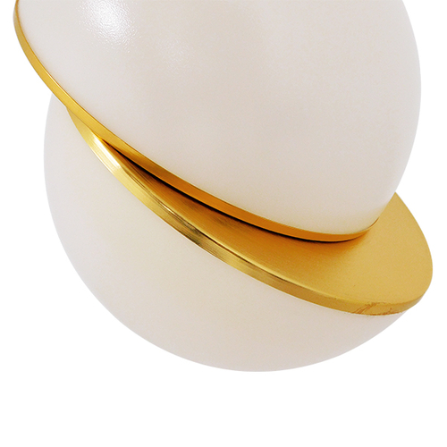 GloboStar® HUDSON 01555 Μοντέρνο Κρεμαστό Φωτιστικό Μπάλα Μονόφωτο 1 x E27 IP20 Λευκό Πλαστικό & Χρυσό Μέταλλο - Μ30 x Π30 x Υ34cm