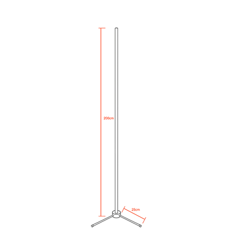 Μοντέρνο Minimal Επιδαπέδιο Μαύρο Φωτιστικό 200cm LED 32 Watt με Ασύρματο Χειριστήριο 2.4G RF & Dimmer RGBW+WW Πολύχρωμο Digital Magic Dot Pixel GloboStar ALIEN Design GLOBO-200-11