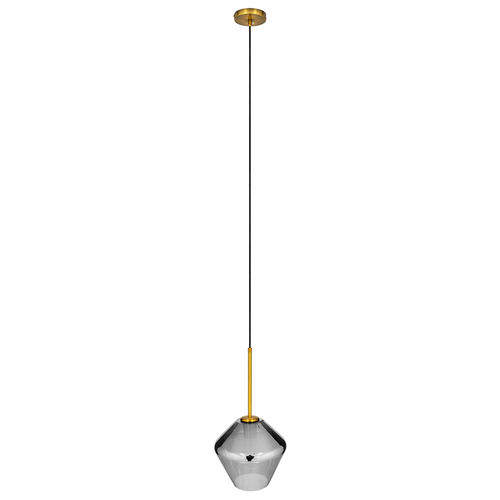 GloboStar® AMARIS 00872 Μοντέρνο Κρεμαστό Φωτιστικό Ανάρτηση Μονόφωτο 1 x E27 IP20 Διάφανο Γυαλί με Χρυσό Μέταλλο - Μ22 x Π22 x Y22cm