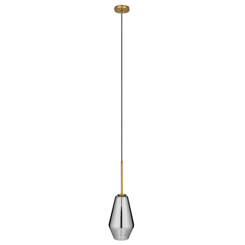 GloboStar® AMARIS 00874 Μοντέρνο Κρεμαστό Φωτιστικό Ανάρτηση Μονόφωτο 1 x E27 IP20 Χρυσό Μέταλλο με Διάφανο Γυαλί - Μ17 x Π17 x Υ30cm