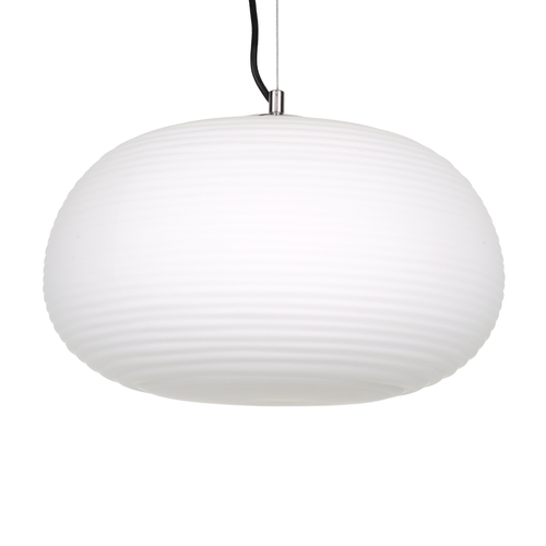 GloboStar® FREYA 00747 Μοντέρνο Κρεμαστό Φωτιστικό Ανάρτηση Μονόφωτο 1 x E27 IP20 Λευκό Γυαλί με Ασημί Μέταλλο - Μ34 x Π34 x Υ23cm