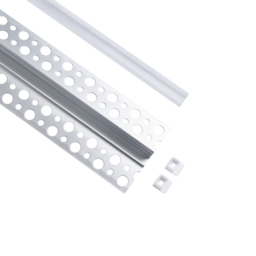 GloboStar® PLASTERBOARD-PROFILE 70838-2M Προφίλ Αλουμινίου - Βάση & Ψύκτρα Ταινίας LED με Λευκό Γαλακτερό Κάλυμμα - Χωνευτή Χρήση σε Γυψοσανίδα - Trimless - Πατητό Κάλυμμα - Ασημί - 2 Μέτρα - Πακέτο 5 Τεμαχίων - Μ200 x Π5.6 x Υ1.5cm