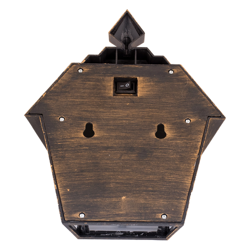 GloboStar® 71492 Αυτόνομο Ηλιακό Φωτιστικό Τοίχου Μπρονζέ Σκουριά LED SMD 1W 40lm με Ενσωματωμένη Μπαταρία 600mAh - Φωτοβολταϊκό Πάνελ με Αισθητήρα Ημέρας-Νύχτας IP65 Ψυχρό Λευκό 6000K