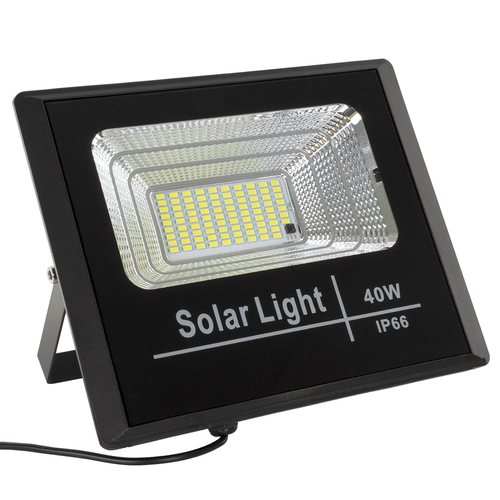 GloboStar® HERMES 71555 Αυτόνομος Ηλιακός Προβολέας LED SMD 40W 3200lm με Ενσωματωμένη Μπαταρία 5000mAh - Φωτοβολταϊκό Πάνελ με Αισθητήρα Ημέρας-Νύχτας και Ασύρματο Χειριστήριο RF 2.4Ghz Αδιάβροχος IP66 Ψυχρό Λευκό 6000K - 3 Χρόνια Εγγύηση