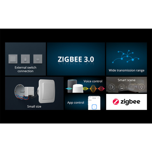 GloboStar® 80045 SONOFF ZBMINI-R3 - Zigbee Wireless Smart Switch Two Way Dual Relay - 2 Output Channel