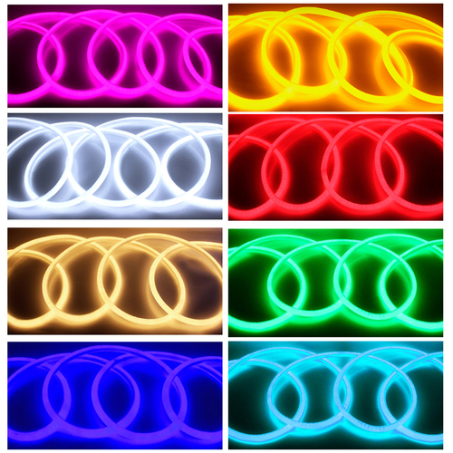 GloboStar® 70583 TUBE 360° Degree Neon Flex Epistar LED SMD 2835 1m 12W/m 120LED/m 1212lm/m 360° DC 24V Αδιάβροχη IP68 Κόκκινο Dimmable