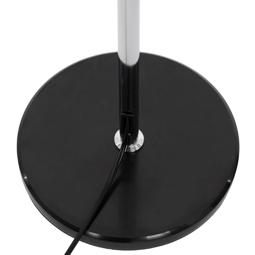 GloboStar® VERSA 00831 Μοντέρνο Επιδαπέδιο Φωτιστικό Μονόφωτο 1 x E27 IP20 Ασημί Μέταλλο με Μαύρο Μάρμαρο - Μ15 x Π15 x Υ155cm