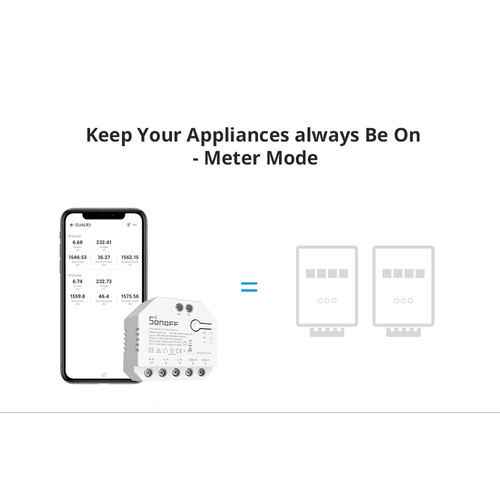 GloboStar® 80006 SONOFF DUALR3 - Wi-Fi Smart Switch Two Way Dual Relay & Power Measuring - 2 Output Channel