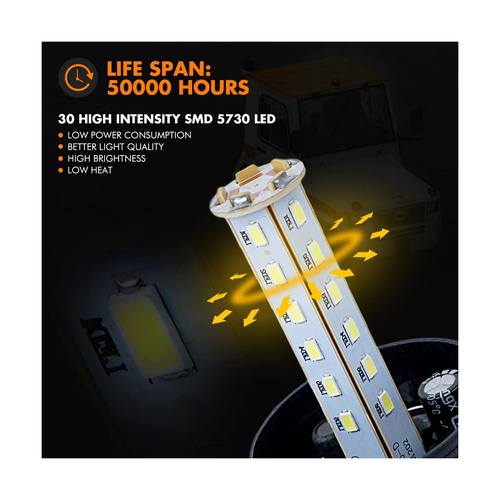 GloboStar® 85195 PRO Series Φάρος Ασφαλείας για Περονοφόρα - Κλαρκ - Αυτοκίνητα & Φορτηγά STROBE LED SMD 5730 40W DC 10-110V Αδιάβροχος IP65 Πορτοκαλί GloboStar® 85195 PRO Series Φάρος Ασφαλείας για Περονοφόρα - Κλαρκ - Αυτοκίνητα & Φορτηγά STROBE LED SMD 5730 40W DC 10-110V Αδιάβροχος IP65 Πορτοκαλί