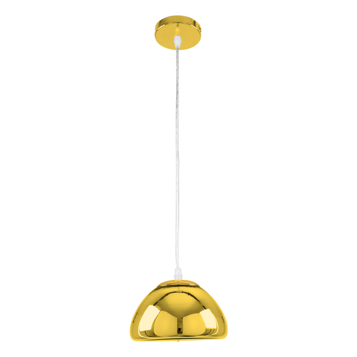 GloboStar® CRISTIN 00757 Μοντέρνο Κρεμαστό Φωτιστικό Ανάρτηση Μονόφωτο 1 x G4 Χρυσό Γυαλί - Μ18 x Π18 x Υ13cm