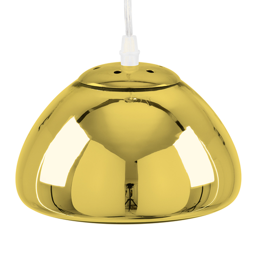 GloboStar® CRISTIN 00757 Μοντέρνο Κρεμαστό Φωτιστικό Ανάρτηση Μονόφωτο 1 x G4 Χρυσό Γυαλί - Μ18 x Π18 x Υ13cm