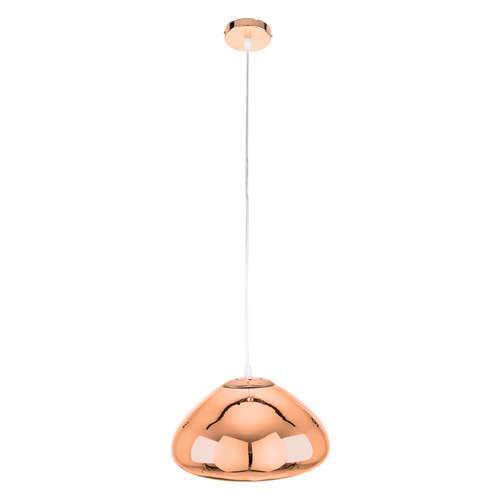 GloboStar® CRISTIN 00761 Μοντέρνο Κρεμαστό Φωτιστικό Ανάρτηση Μονόφωτο 1 x E27 IP20 Χάλκινο Γυαλί - Μ30 x Π30 x Υ19cm