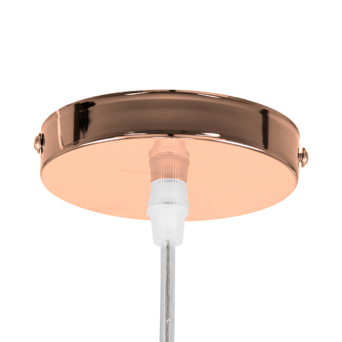 GloboStar® CRISTIN 00761 Μοντέρνο Κρεμαστό Φωτιστικό Ανάρτηση Μονόφωτο 1 x E27 IP20 Χάλκινο Γυαλί - Μ30 x Π30 x Υ19cm