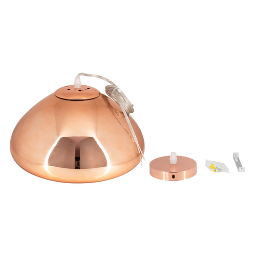 GloboStar® CRISTIN 00761 Μοντέρνο Κρεμαστό Φωτιστικό Ανάρτηση Μονόφωτο 1 x E27 IP20 Χάλκινο Γυαλί - Μ30 x Π30 x Υ19cm