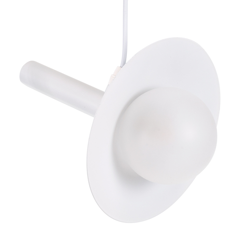 GloboStar® CELEST 00790 Μοντέρνο Κρεμαστό Φωτιστικό Ανάρτηση Μονόφωτο 1 x G9 Λευκό Μέταλλο με Λευκό Γυαλί - Μ20 x Π20 x Υ26.5cm
