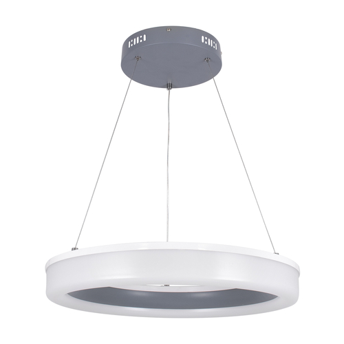 GloboStar® ARIANA 61039 Κρεμαστή Πλαφονιέρα Οροφής Κύκλος LED CCT 55W 6376lm 120° AC 220-240V - Εναλλαγή Φωτισμού μέσω Τηλεχειριστηρίου All In One Ψυχρό Λευκό 6000k+Φυσικό Λευκό 4500k+Θερμό Λευκό 2700k Dimmable Φ48cm - Ανθρακί - 3 Years Warrant