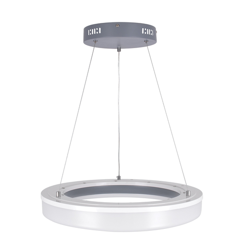 GloboStar® ARIANA 61039 Κρεμαστή Πλαφονιέρα Οροφής Κύκλος LED CCT 55W 6376lm 120° AC 220-240V - Εναλλαγή Φωτισμού μέσω Τηλεχειριστηρίου All In One Ψυχρό Λευκό 6000k+Φυσικό Λευκό 4500k+Θερμό Λευκό 2700k Dimmable Φ48cm - Ανθρακί - 3 Years Warrant