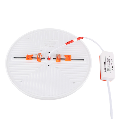 GloboStar® 60191 Χωνευτό LED Panel FrameLess Φ22cm 33W 3590lm 180° AC 220-240V IP20 με Σύστημα Ρυθμιζόμενης Τρύπας Κοπής από 3.5εκ έως 20.5εκ - Φ22.2 x Υ2cm Ψυχρό Λευκό 6000K - 3 Years Warranty
