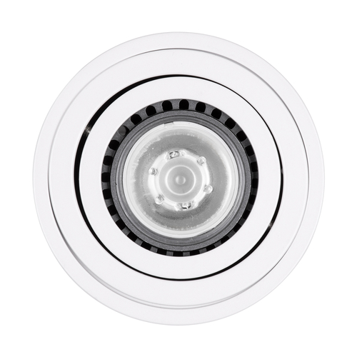 GloboStar® AKIRA 60618 Επιφανειακό Κινούμενο Στρόγγυλο Φωτιστικό Σποτ Αλουμινίου με Ντουί GU10 AC 220-240V IP44 Φ8 x Υ10cm - Λευκό