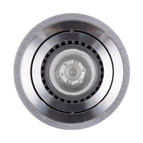 GloboStar® AKIRA 60619 Επιφανειακό Κινούμενο Στρόγγυλο Φωτιστικό Σποτ Αλουμινίου με Ντουί GU10 AC 220-240V IP44 Φ8 x Υ10cm - Ασημί Βούρτσας