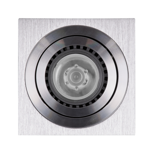GloboStar® AKIRA 60623 Επιφανειακό Κινούμενο Τετράγωνο Φωτιστικό Σποτ Αλουμινίου με Ντουί GU10 AC 220-240V IP44 Μ8 x Π8 x Υ10cm - Ασημί Βούρτσας
