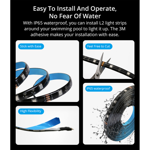 GloboStar® 80061 SONOFF L2 - Wi-Fi Smart RGB LED Light Strip Waterpoof IP65 - SET 5M