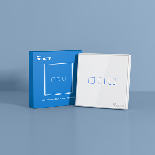 GloboStar® 80066 SONOFF T2EU2C-RF - 433MHz Wireless Smart Wall Touch Button Switch 2 Way - RF Series