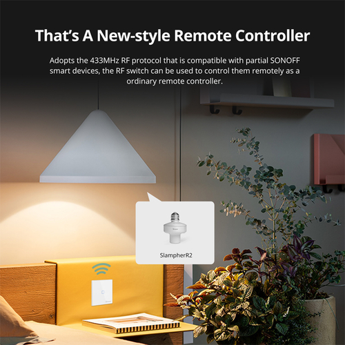 GloboStar® 80066 SONOFF T2EU2C-RF - 433MHz Wireless Smart Wall Touch Button Switch 2 Way - RF Series